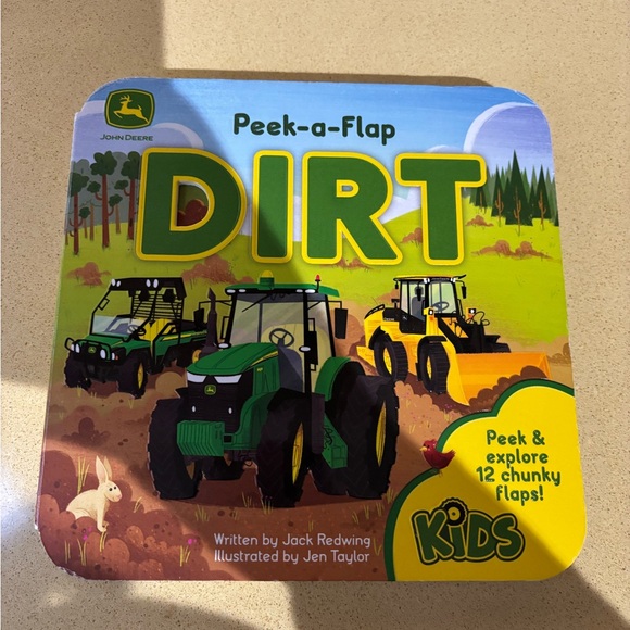 Dirt John Deere Peek-a-Flap Board Book Kids Tactile Stimuli Book By Jack Redwing - Picture 1 of 6